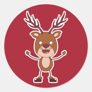 Funny Reindeer Aufkleber