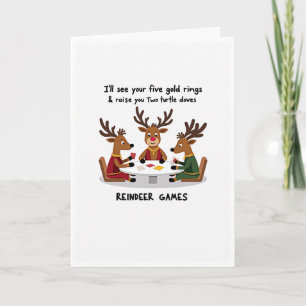 Funny Reindeer Games Weihnachtskarte Dankeskarte