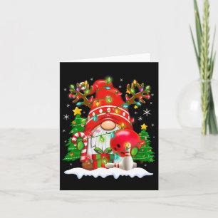 Funny Reindeer Gnome und Bowling Ll Christmas Ligh Karte
