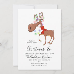 Funny Reindeer Holiday Christmas Eve Party Einladu Einladung