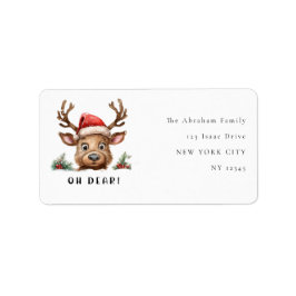 Funny Reindeer Holiday Weihnachten Rücksendeadress Adressaufkleber