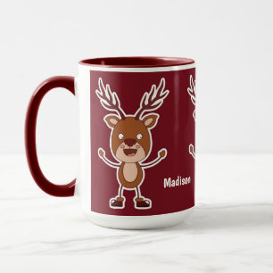 Funny Reindeer individuelle Name Tasse