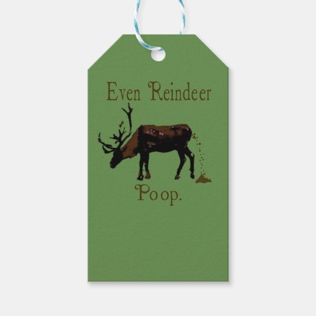 Funny Reindeer Kackte Weihnachten Geschenkanhänger (Vorderseite)