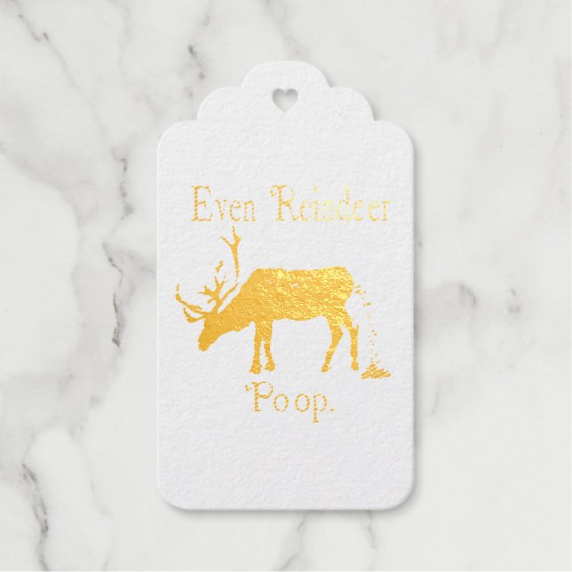 Funny Reindeer Kackte Weihnachten Geschenkanhänger (Vorderseite)