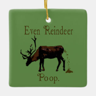 Funny Reindeer Kackte Weihnachten Keramikornament