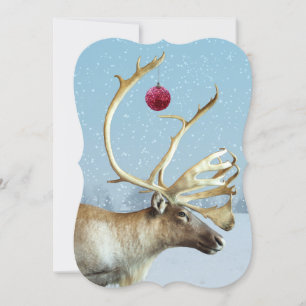 Funny Reindeer Ornement carte de Noël