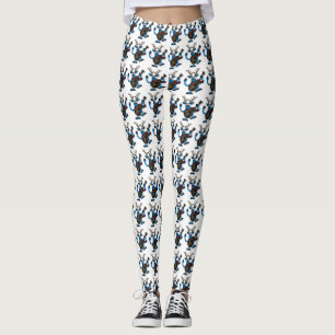 Funny Reindeer Playing Gitarre Weihnachts-Leggings Leggings