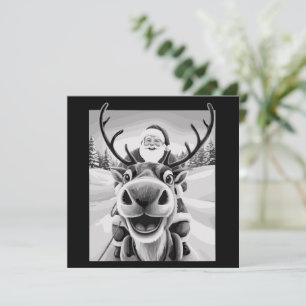 Funny Reindeer Selfie Christmas Santa Feiertagskarte