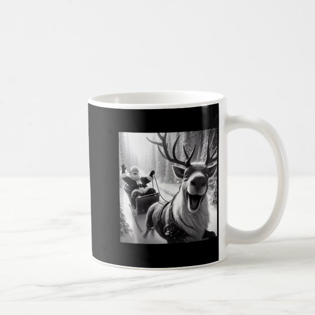 Funny Reindeer Selfie Santa Christmas Shirts Men W Kaffeetasse (Rechts)