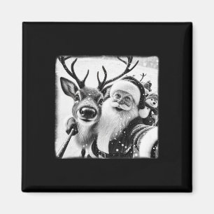 Funny Reindeer Selfie Weihnachtsmann Weihnachtsman Magnet