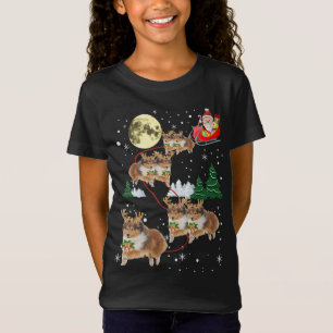Funny Reindeer Sheltie Xmas Weihnachtshund liebt G T-Shirt