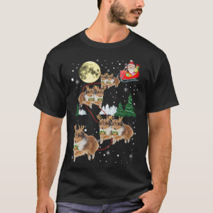 Funny Reindeer Sheltie Xmas Weihnachtshund liebt G T-Shirt