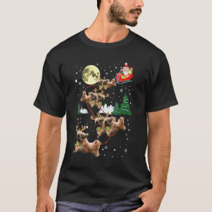 Funny Reindeer Shih Tzu Xmas Weihnachtshund T-Shirt