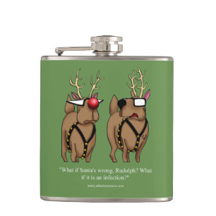 Funny Reindeer Spaß Cartoon Holiday Flask Geschen Flachmann