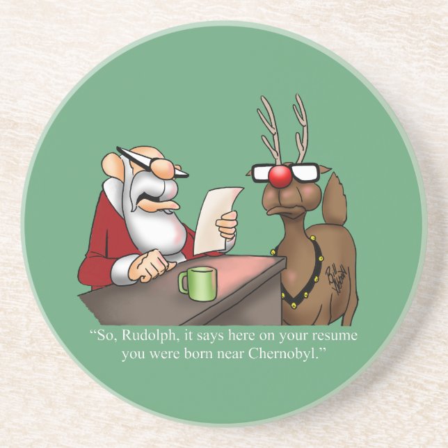 Funny Reindeer Spaß Holiday Untersetzer Geschenk (Vorne)