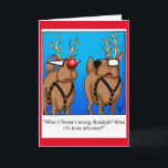 Funny Reindeer Spaß Weihnachtsgrußkarte Feiertagskarte<br><div class="desc">Frohe Weihnachten! Genießen Sie das Lachen mit dieser unglaublich witzig Grusskarte des Künstlers Bill Abbott für den Spaß der Rentiere; senden Sie ein paar Lächeln zusammen mit Ihren besten Wünschen in dieser Ferienzeit. Bill Abbotts Cartoon "Spectickles" ist das international syndizierte Comic auch in Hallmark UK, Reader's Digest und anderen feinen...</div>