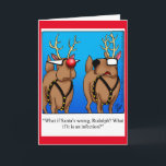 Funny Reindeer Spaß Weihnachtsgrußkarte Feiertagskarte<br><div class="desc">Frohe Weihnachten! Genießen Sie das Lachen mit dieser unglaublich witzig Grusskarte des Künstlers Bill Abbott für den Spaß der Rentiere; senden Sie ein paar Lächeln zusammen mit Ihren besten Wünschen in dieser Ferienzeit. Bill Abbotts Cartoon "Spectickles" ist das international syndizierte Comic auch in Hallmark UK, Reader's Digest und anderen feinen...</div>