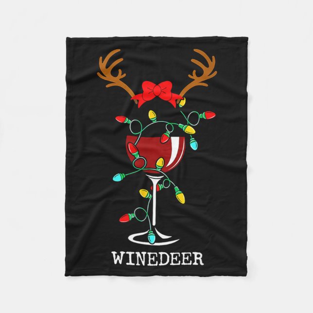 Funny Reindeer Winedeer Reinbeer Matching Couples  Fleecedecke (Vorderseite)