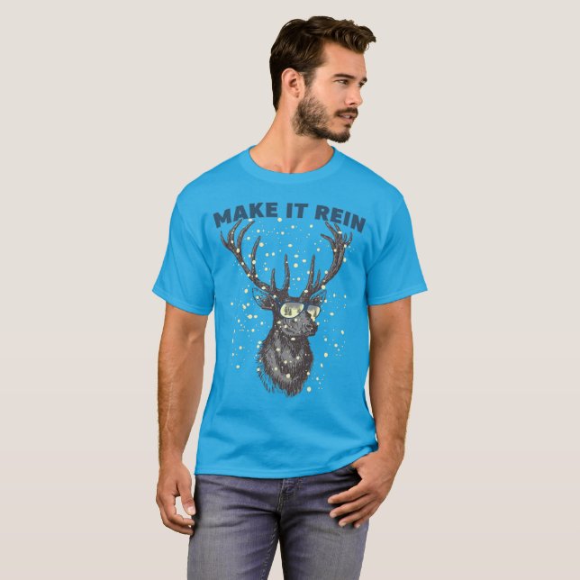 Funny Reindei Weihnachtsfeiertag Saisonaler T - Sh T-Shirt (Vorne ganz)
