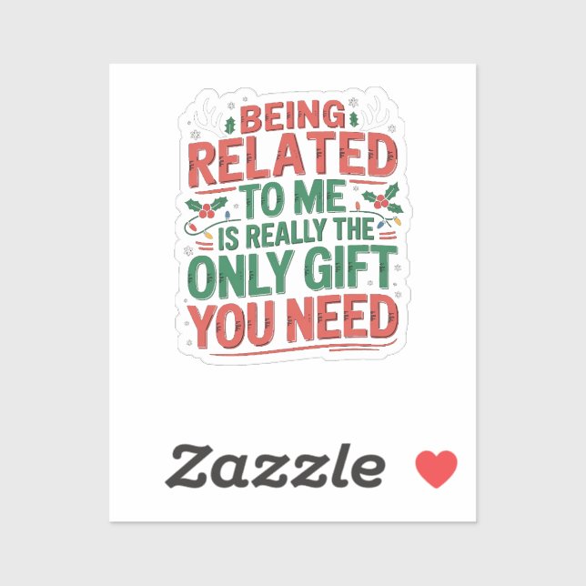 Funny Relatable Christmas Family Gift Sarcastic  Aufkleber (Blatt)