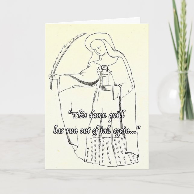 Funny Religious Greetings Card Quill Birthday Fun Karte (Vorderseite)