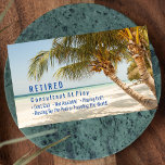 Funny Remüde, Beach & Palms, Professionelle Gag Visitenkarte<br><div class="desc">Bist du bald in Rente oder in Rente? Dieses schlichte Beach und Palms Design ist eine tolle gag Karte, um Freunden und Familie bei Party oder bei der Arbeit zu geben, um ihnen lassen, dass der große Tag gekommen ist. Arbeitet gut für jeden Beruf. Ideal für Innenarchitekten, Berater, Anwälte, Firmenfachleute,...</div>