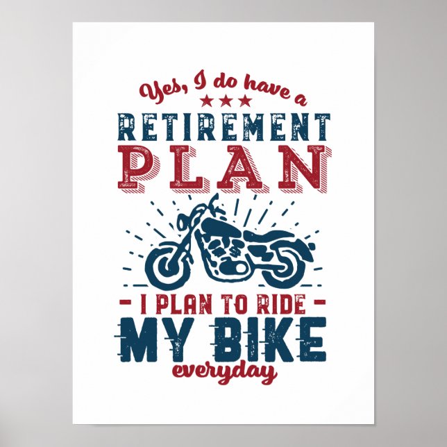 Funny Remüde Biker Ruhestätte Reiten Mein Bike Poster (Vorne)
