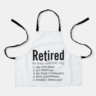 Funny Remüde Definition Geschenk für Ruhestandsgag Schürze