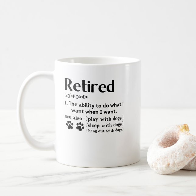 Funny Remüde Definition Hund Mutter Papa Paw Liebh Kaffeetasse (Mit Donut)