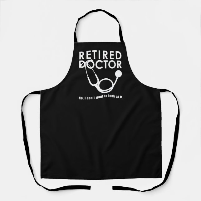 Funny Remüde Doktor Stethoscope Retiring Medical Schürze (Vorderseite)