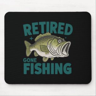 Funny Remüde Gone Fishing-Shirt Ruhestand B Vater Mousepad