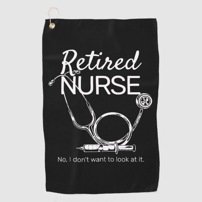 Funny Remüde Nurse Woll nicht zu sehen Pensionieru Golfhandtuch (Vorderseite)