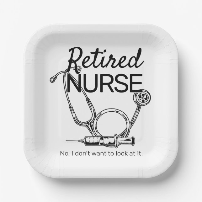 Funny Remüde Nurse Woll nicht zu sehen Pensionieru Pappteller (Vorderseite)