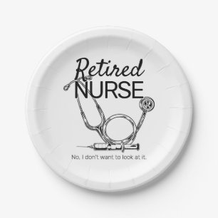 Funny Remüde Nurse Woll nicht zu sehen Pensionieru Pappteller
