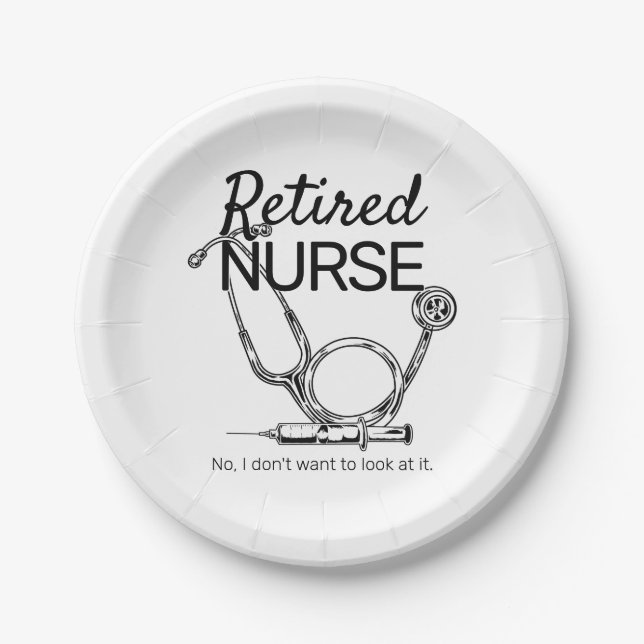 Funny Remüde Nurse Woll nicht zu sehen Pensionieru Pappteller (Vorderseite)