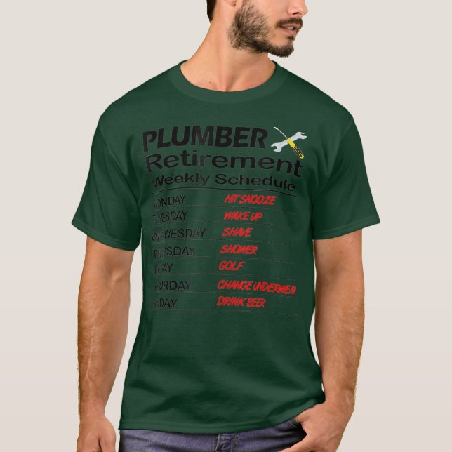 Funny Remüde Plumber Geschenk T Ruhestand T-Shirt (Vorderseite)