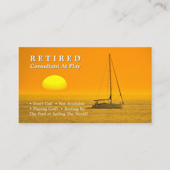 Funny Remüde Segelboot bei Sunset, DIY Gag Busi Visitenkarte (Vorderseite)