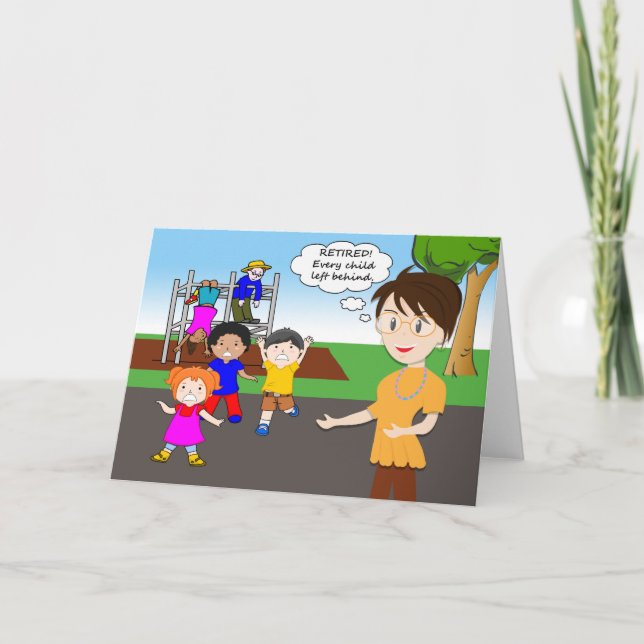 Funny Remüde Teachcard, Spielplatz Karte (Vorderseite)