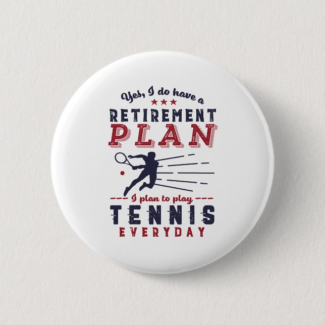 Funny Remüde Tennisspieler Quotenrezept Plan Ruhes Button (Vorderseite)