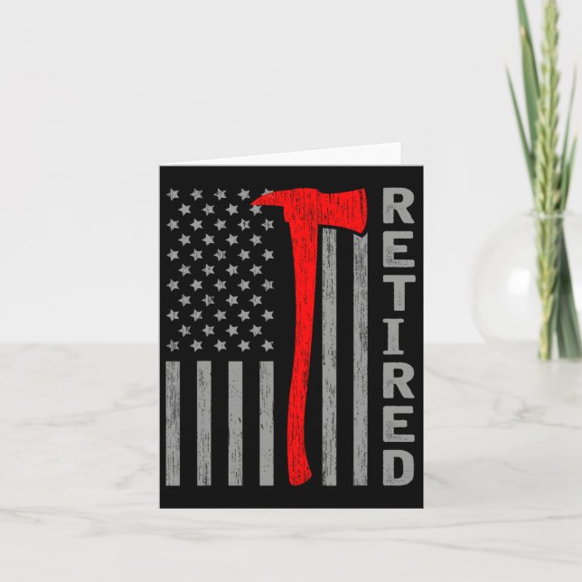 Funny Remüder Feuerwehrmann Usa Flag Fireman Retir Karte (Vorderseite)