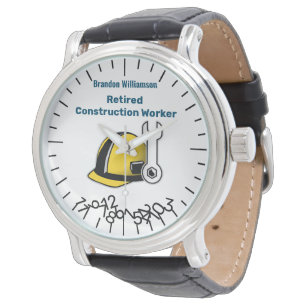 Funny Remüdes Construction Worker Jumble Numbers Armbanduhr