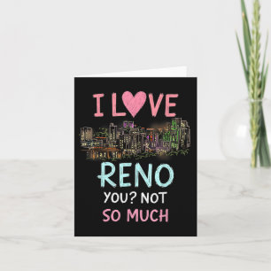 Funny Reno Nevada Night Skyline Vintag Karte