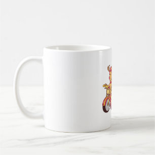 Funny Rentier auf dem Motorrad mit Santa in Sideca Kaffeetasse