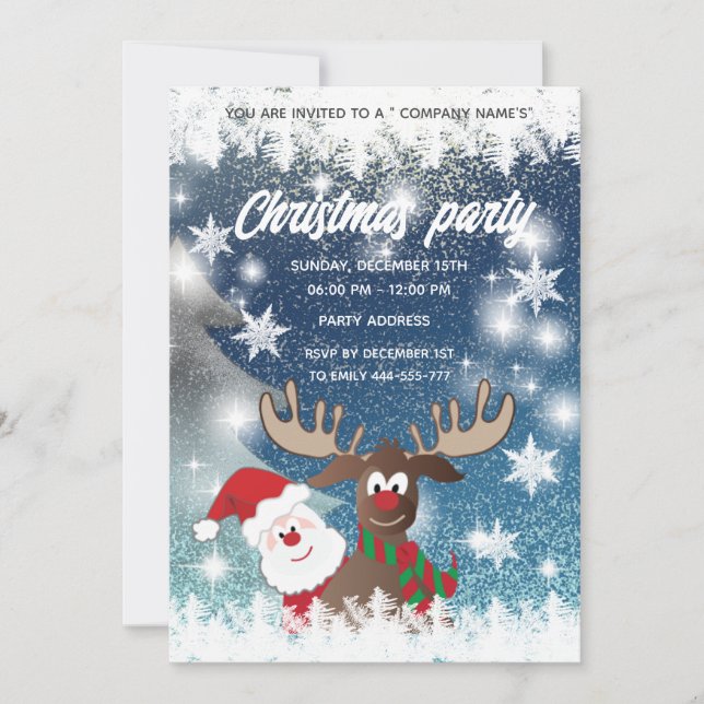 Funny Rentier Weihnachten Corporate Party Inv Einladung (Vorderseite)