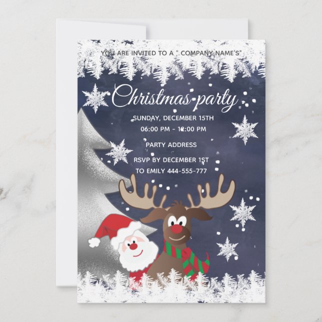 Funny Rentier Weihnachten Corporate Party Inv Einladung (Vorderseite)