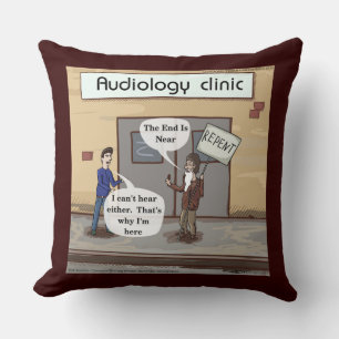Funny Reply to Audiology Throw Kissen