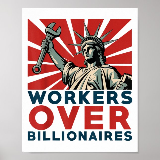 Funny Resist Anti-Billionaire Arbeitnehmer über Mi Poster (Vorne)