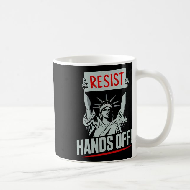 Funny Resist Handsoff Usa Kaffeetasse (Rechts)