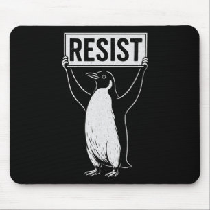 Funny Resist Penguin Activism Graphic Design Vinta Mousepad