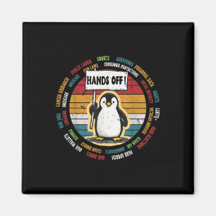 Funny Resist Pinguin Protest gegen Tarifrückwärtsb Magnet